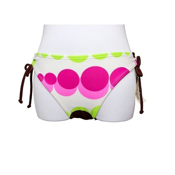 So Dotted Low Rise String Bikini Swim Bottom MEDIUM Colorful Poolcore - Picture 1 of 8